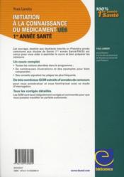 Initiation à la connaissance du médicament ; UE6 ; cours, exercices, annales et QCM corrigés - 4ème de couverture - Format classique