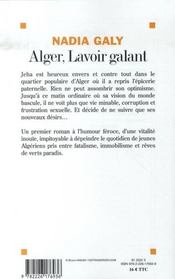 Alger, lavoir galant - 4ème de couverture - Format classique