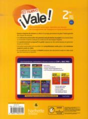 EL NUEVO VALE ; espagnol ; 2nde bac pro ; livre de l'élève (édition 2014) - 4ème de couverture - Format classique