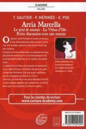 Arria Marcella ; le pied de momie ; la vénus d'Ille ; petite discussion avec une momie - 4ème de couverture - Format classique