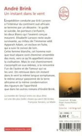 Un instant dans le vent - 4ème de couverture - Format classique