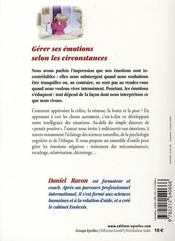 Apprivoiser ses émotions ; l'intelligence des situations - 4ème de couverture - Format classique