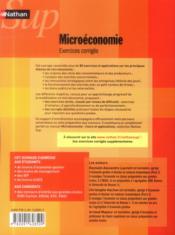 NATHAN SUP ; microéconomie ; exercices corrigés - 4ème de couverture - Format classique