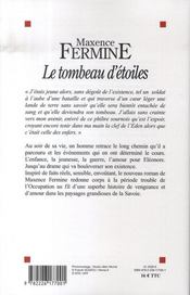 Le tombeau d'étoiles - 4ème de couverture - Format classique