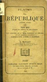 LA REPUBLIQUE, VIe LIVRE, Texte Grec - Couverture - Format classique