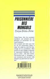 Prisonniere Des Mongols - 4ème de couverture - Format classique