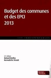 Budget des communes 2013  - Roland Brolles - Bernadette Straub 