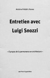 Entretien avec luigi snozzi - Couverture - Format classique