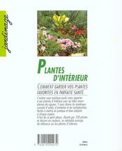 Plantes D'Interieur - 4ème de couverture - Format classique