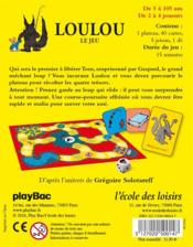 Loulou ; le jeu - 4ème de couverture - Format classique