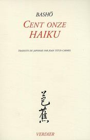 Cent onze haïku - Couverture - Format classique