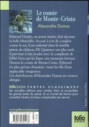 Le Comte de Monte-Cristo - 4ème de couverture - Format classique