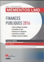 Finances publiques 2016  - François Chouvel 