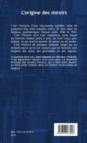 L'origine des miroirs roman - Couverture - Format classique