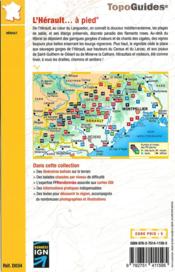 L'Hérault... à pied : du Haut Languedoc à la Méditerranée - 4ème de couverture - Format classique