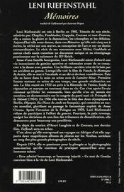 Memoires - 4ème de couverture - Format classique