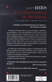 Le collaborateur de Béthleem - 4ème de couverture - Format classique