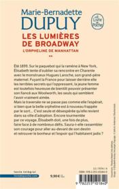 L'orpheline de Manhattan t.2 : les lumières de Broadway - 4ème de couverture - Format classique