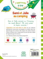 J'apprends à lire avec Sami et Julie ; Sami et Julie au camping - 4ème de couverture - Format classique