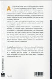 Schelling ; l'avenir de la raison ; rationalisme et empirisme dans sa dernière philosophie - 4ème de couverture - Format classique