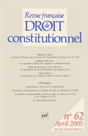Revue française de droit constitutionnel n.62 - Couverture - Format classique