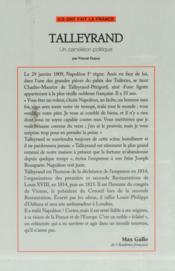 Ils ont fait la France t. 24 - Talleyrand ; un caméléon politique - 4ème de couverture - Format classique