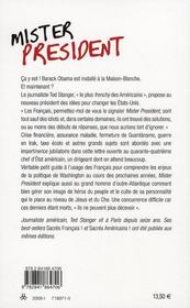 Mister President ; lettre ouverte à Barack Obama - 4ème de couverture - Format classique