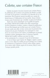 Colette. Une Certaine France - 4ème de couverture - Format classique