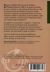Rimes et comptines : une autre voix - 4ème de couverture - Format classique