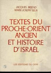 Textes du proche-orient ancien et histoire d'israel - Couverture - Format classique