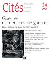 REVUE CITES N.24 ; géopolitique des conflits actuels (édition 2005)  - Revue Cités 