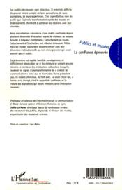 Publics et musées ; la confiance éprouvée - 4ème de couverture - Format classique