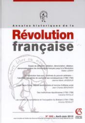 Annales historiques de la révolution française N.368 ; avril/juin 2012  - Collectif 