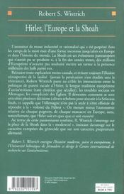 Hitler, l'Europe et la Shoah - 4ème de couverture - Format classique