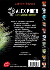 Alex Rider t.8 ; les larmes du crocodile - 4ème de couverture - Format classique