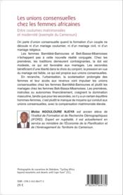 Les unions consensuelles chez les femmes africaines ; entre coutumes matrimoniales et modernite (exemple du Cameroun) - Couverture - Format classique