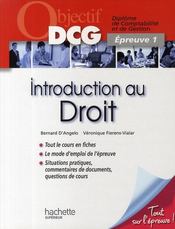 Objectif DCG ; introduction au droit  - Fierens-Vialar V. - Fierens-Vialar 