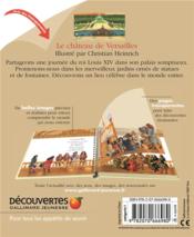 Le château de Versailles - 4ème de couverture - Format classique
