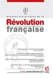 Annales historiques de la révolution française n.378 : octobre/décembre 2014  - Collectif 