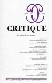 Revue critique n.898 ; la querelle du mérite  - Revue Critique 