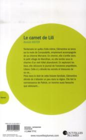 Le carnet de Lili - 4ème de couverture - Format classique