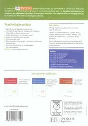 HU PSYCHO ; psychologie sociale - 4ème de couverture - Format classique
