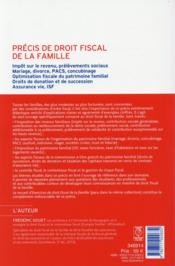 Précis de droit fiscal de la famille (édition 2015) - 4ème de couverture - Format classique