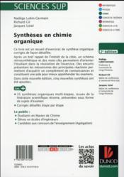 Synthèses En Chimie Organique Exercices Corriges 2e édition Lubin Germain Nadege Gil Richard Uziel Jacques - 