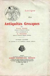 ECOLE FRANCAISE D'ATHENES. Lexique des antiquités grecques. - Couverture - Format classique
