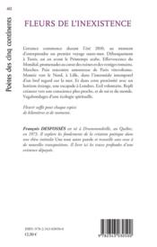 Fleurs de l'inexistence - 4ème de couverture - Format classique
