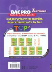 Objectif Bac Pro ; Toutes Les Matières Générales ; Bac Pro Tertiaire (édition 2004) - 4ème de couverture - Format classique