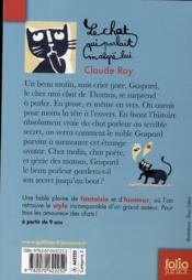 Le chat qui parlait malgré lui - 4ème de couverture - Format classique