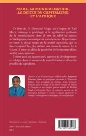 Marx, la mondialisation, le destin du capitalisme et l'Afrique - 4ème de couverture - Format classique