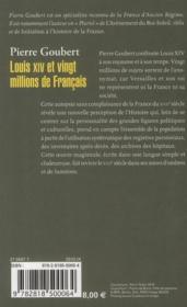 Louis XIV et vingt millions de Français - 4ème de couverture - Format classique